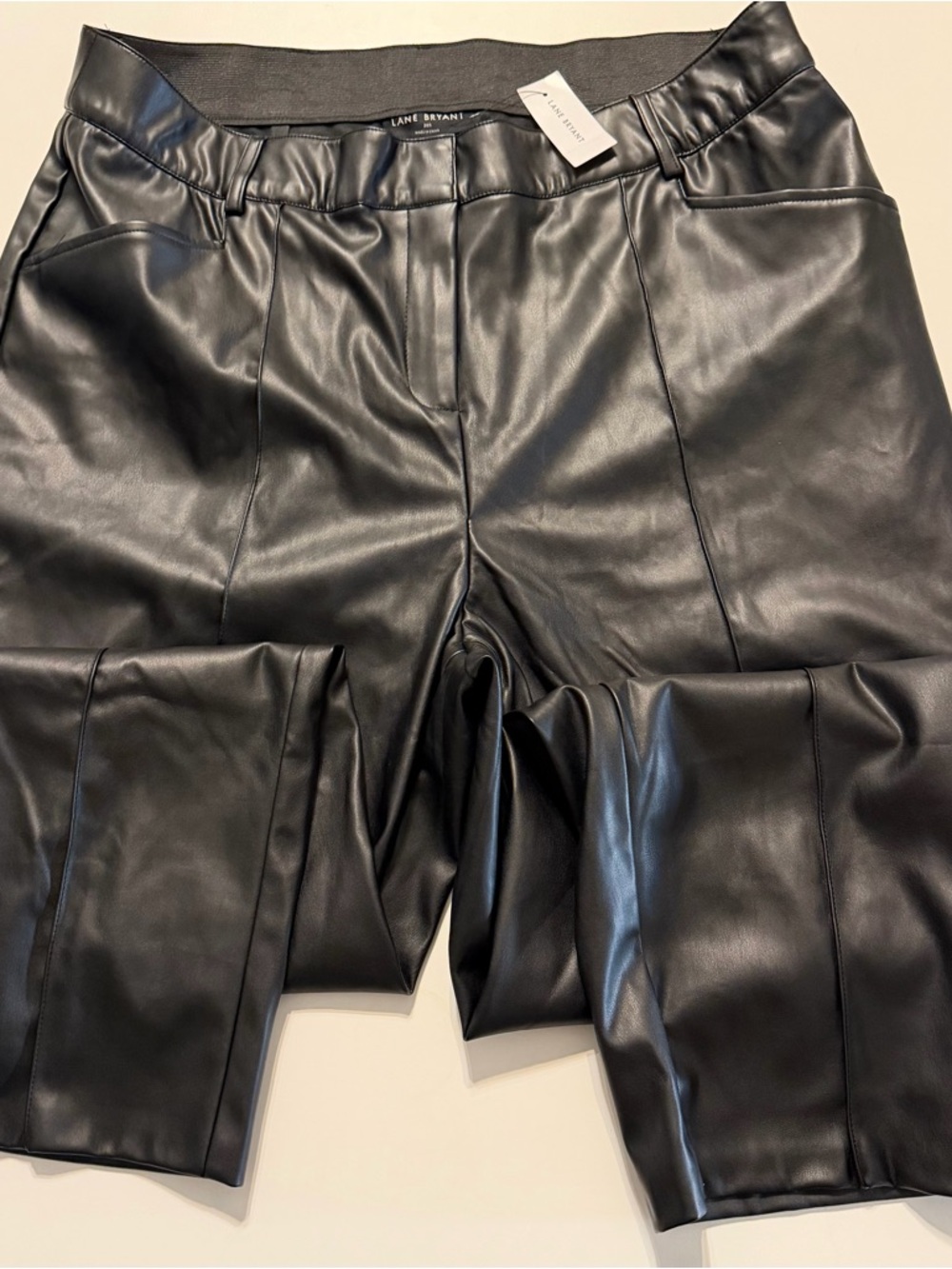 Lane Bryant Black Faux Leather High-Waist Pull-On Pants